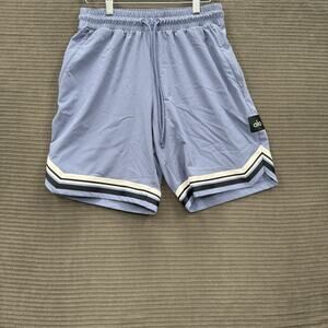 Alo Yoga Traction Arena Short Men Small Infinity Blue Polyester Gym Workout.